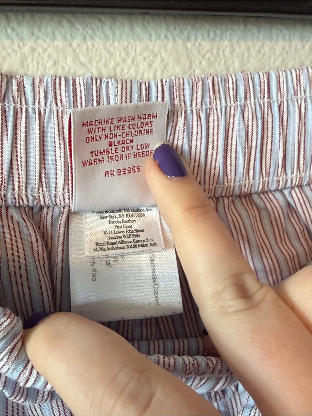 Brooks Brothers Light Blue, Brown, and White Pinstripe Pajama Pants Size Large